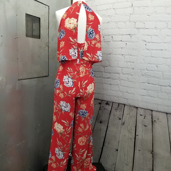 Romeo and Juliet couture floral backless jumpsuit size small - Picture 8 of 10